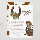 グラマリーカントリーウェスタン女性のカーボーイバチェロレッテ 招待状 (正面/裏面)