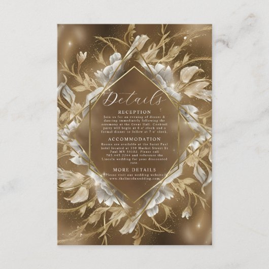 グラマリーゴールデンをテーマにしたフローラ結婚ズ エンクロージャーカード (正面)