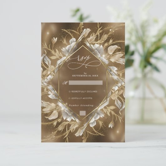 グラマリーゴールデンをテーマにしたフローラ結婚ズ 出欠カード (スタンド正面)