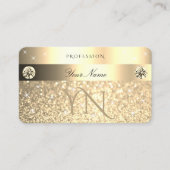 グラマリーゴールデングリッターきらめくスターズイニシャル 名刺 (正面)