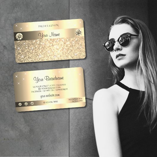 グラマリーゴールデングリッターきらめくスターズダイヤモンド 名刺