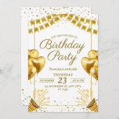 グラマリーゴールデン誕生祝い招待状 招待状 (正面/裏面)