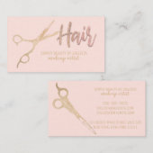 グラマリーゴールドフォイルグリッターハサミ美容師 名刺 (正面/裏面)