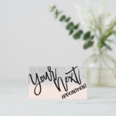 グラマリーシックなシルバーグリッターピンクモダン 予約カード (スタンド正面)