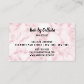 グラマリーシックなピンクグリッターマーブル美容師 名刺 (裏面)