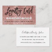 グラマリーシックバラ金ゴールドグリッターシークインモダン ロイヤリティカード (正面/裏面)