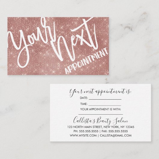 グラマリーシックバラ金ゴールドグリッターシークインモダン 予約カード (正面/裏面)