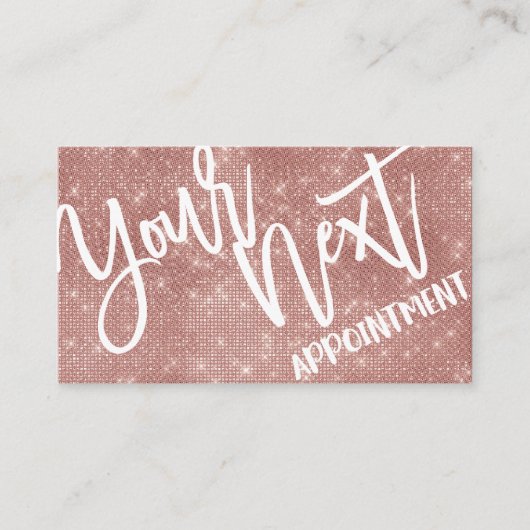 グラマリーシックバラ金ゴールドグリッターシークインモダン 予約カード (正面)