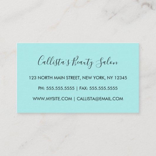 グラマリーシックミントシルバーグリッターモダンロイヤリティ ロイヤリティカード (裏面)