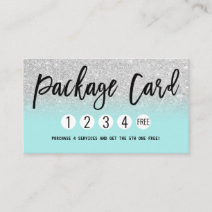 グラマリーシックミントシルバーグリッターモダンロイヤリティ ロイヤリティカード