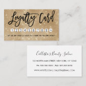 グラマリーシック金ゴールドグリッターシークインモダン ロイヤリティカード (正面/裏面)