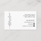 グラマリーシック金ゴールドグリッタータイポグラフィネイルアーティスト 名刺 (裏面)