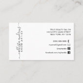 グラマリーシック金ゴールドグリッタータイポグラフィブローアーティスト 名刺 (裏面)