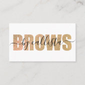 グラマリーシック金ゴールドグリッタータイポグラフィブローアーティスト 名刺 (正面)