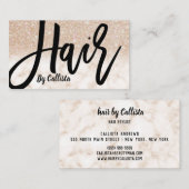 グラマリーシック金ゴールドグリッターマーブル美容師 名刺 (正面/裏面)