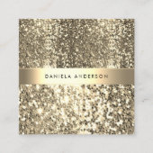 グラマリーシャンパーニュ金ゴールドグリッターラグジュアリー スクエア名刺 (正面)