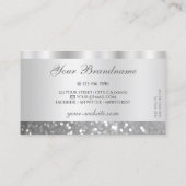 グラマリーシルバーきらめくグリッターダイアモンズラグジュアリー 名刺 (裏面)