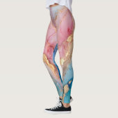 グラマリーシルバーグリッターピンクマーブルグラデーション レギンス (左)