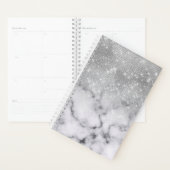 グラマリーシルバーグリッターホワイトマーブル プランナー手帳 (ディスプレー)