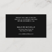 グラマリーシルバーグリッターモダン美しいクーポンカード 割引カード (裏面)