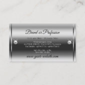 グラマリーシルバーグリッター発光輝くダイヤモンド 名刺 (裏面)
