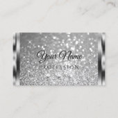 グラマリーシルバーグリッター発光輝くダイヤモンド 名刺 (正面)