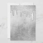 グラマリーシルバーシックグリッタードリップブライダルシャワー 招待状 (裏面)