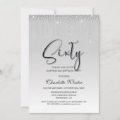 グラマリーシルバーダイアモンズサプライズ60誕生日 招待状 (正面)