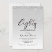 グラマリーシルバーダイアモンズサプライズ80誕生日 招待状 (正面)