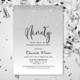 グラマリーシルバーダイアモンズサプライズ90誕生日 招待状