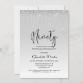 グラマリーシルバーダイアモンズサプライズ90誕生日 招待状 (正面)