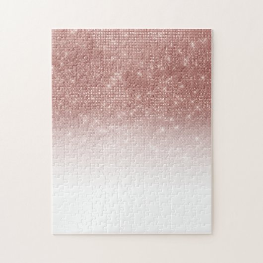 グラマリースパークリーバラ金ゴールドグリッターシークイングラデーション ジグソーパズル (縦)