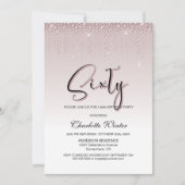 グラマリーダスティーバラピンクダイヤモンド60誕生日 招待状 (正面)