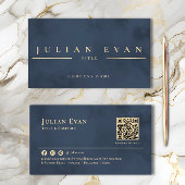 グラマリーネイビーブルー金ゴールドプロフェッショナル 名刺