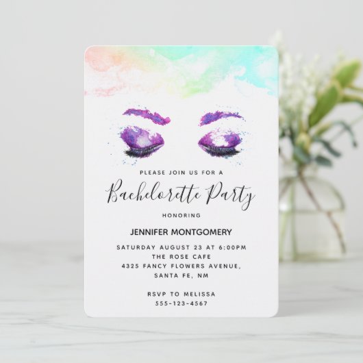 グラマリーパープルアイズウォーターカラーバチェロレッテ 招待状 (スタンド正面)