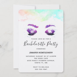 グラマリーパープルアイズウォーターカラーバチェロレッテ 招待状