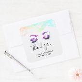 グラマリーパープルアイズ&ブローズウォーター誕生日 スクエアシール (封筒)