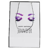 グラマリーパープルアイズ&ブローズウォーター誕生日 ミディアムペーパーバッグ (裏面)