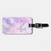 グラマリーパープルスパークル《写真》ぼけ味モノグラムの- ラゲッジタグ (正面横)