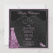 グラマリーパープルボールガウン黒甘い16 招待状 (裏面)