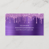 グラマリーパープルメタルグリッタードリップヘア&メイクアップ 名刺 (裏面)