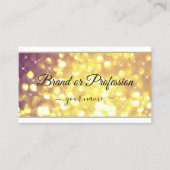 グラマリーパープル金ゴールドグリッタースパークルスターズホワイト 名刺 (正面)