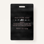 グラマリーピンクグリッターオンブラックVIP バッジ (裏面)