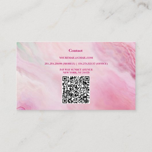 グラマリーピンクグリッターグラムリップ 名刺 (裏面)