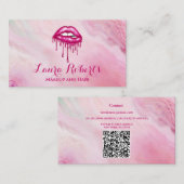 グラマリーピンクグリッターグラムリップ 名刺 (正面/裏面)