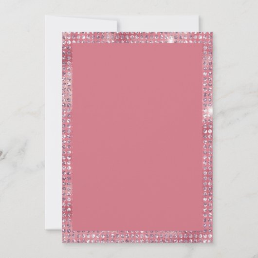 グラマリーピンクグリッターサイコロレディースバンコナイト 招待状 (裏面)