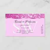 グラマリーピンクグリッタースきらめくターズイニシャル 名刺 (裏面)