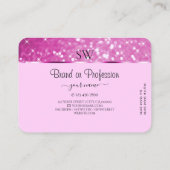 グラマリーピンクグリッタースきらめくターズモノグラム 名刺 (裏面)