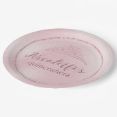 グラマリーピンクグリッターティアラキンセアニラ ペーパープレート (アングル)