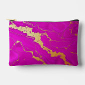 グラマリーピンク&金ゴールド大理石 アクセサリーポーチ (正面)